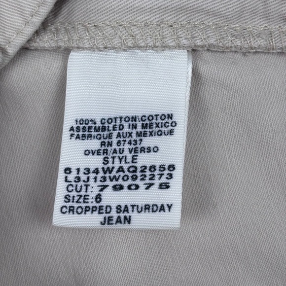 Vintage 90s Polo Ralph Lauren Cropped Saturday Jean Beige Khaki Womens Sz 6 - Picture 7 of 8